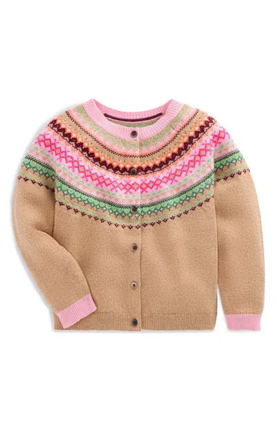 Mini Boden Kids' Edie Fair Isle Cardigan In Multi