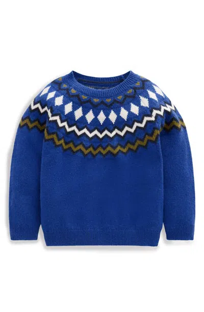 Mini Boden Kids' Fair Isle Sweater In Blue
