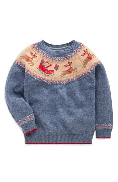 Mini Boden Kids' Fair Isle Sweater In Blue