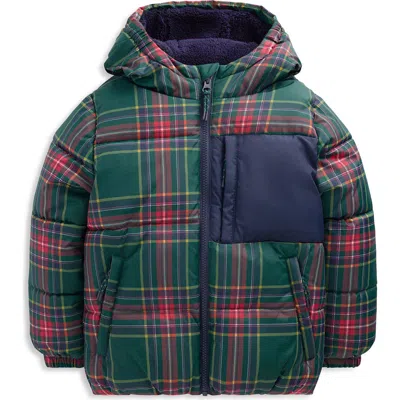 Mini Boden Kids' Fun Short Baffled Coat In Green