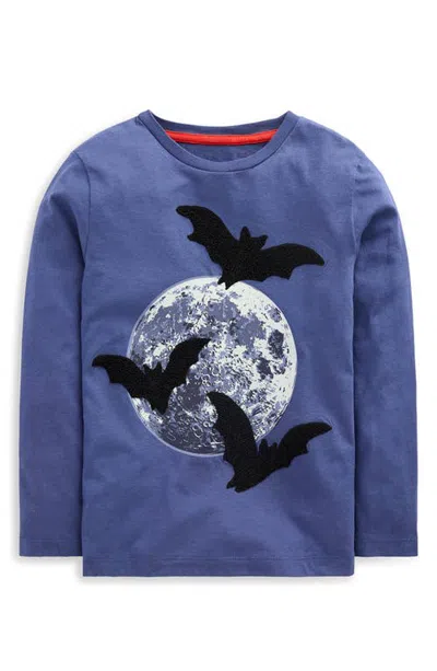 Mini Boden Kids' Glow Appliqué Long Sleeve T-shirt In Blue
