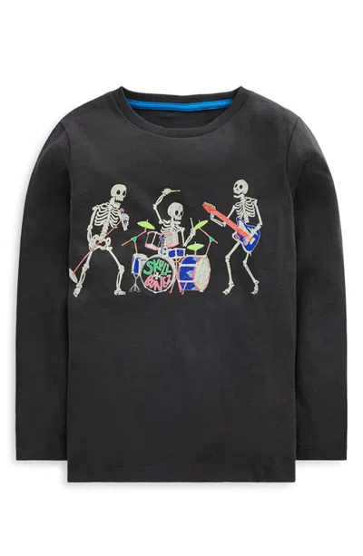 Mini Boden Kids' Glow-in-the-dark Graphic T-shirt In Black