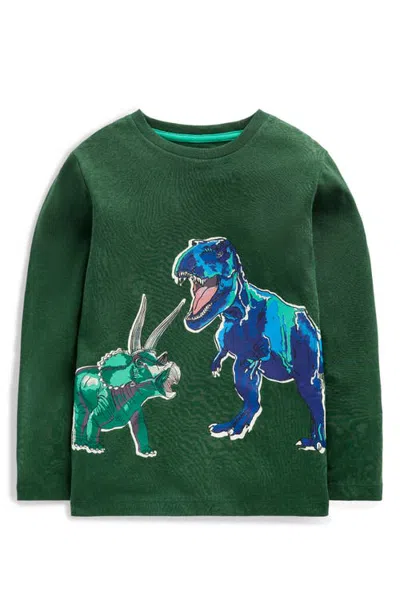 Mini Boden Kids' Glow-in-the-dark Long Sleeve Graphic T-shirt In Green