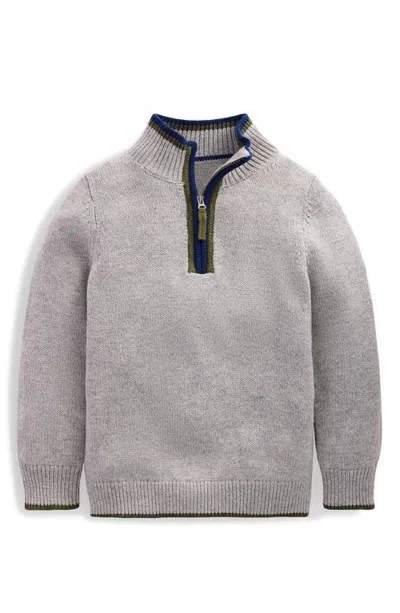 Mini Boden Kids' Heritage Half Zip Sweater In Gray