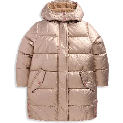 Mini Boden Kids' Longline Padded Coat In Brown