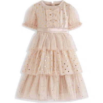 Mini Boden Kids' Metallic Tulle Party Dress In Animal Print