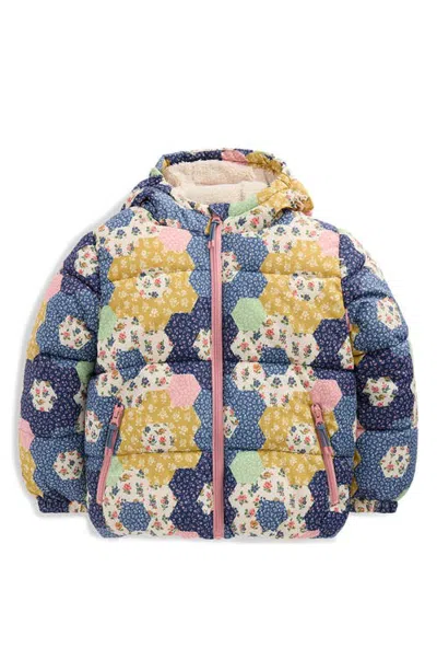 Mini Boden Kids' Padded Floral Coat In Animal Print