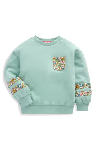 Mini Boden Kids' Panel Relaxed Sweatshirt In Green