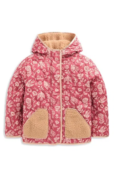 Mini Boden Kids' Quilted Borg Padded Jacket In Red