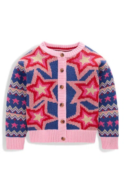 Mini Boden Kids' Sparkle Star Cardigan In Multi