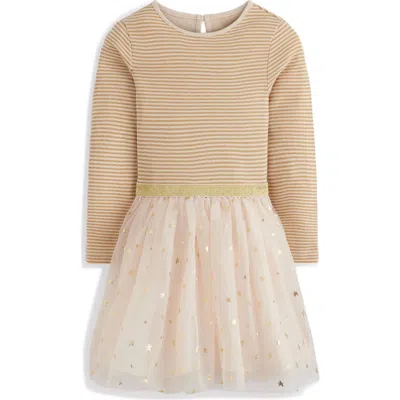 Mini Boden Kids' Twirly Tulle Mix Dress In Neutral