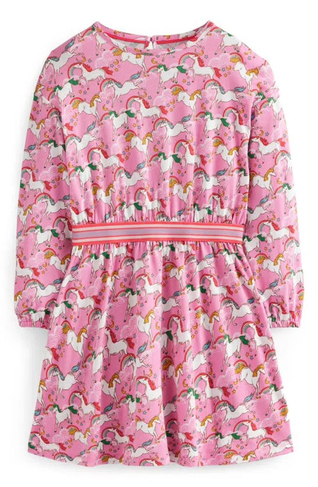 Mini Boden Kids' Unicorn Print Long Sleeve Knit Dress In Ballet Pink  Unicorns | ModeSens