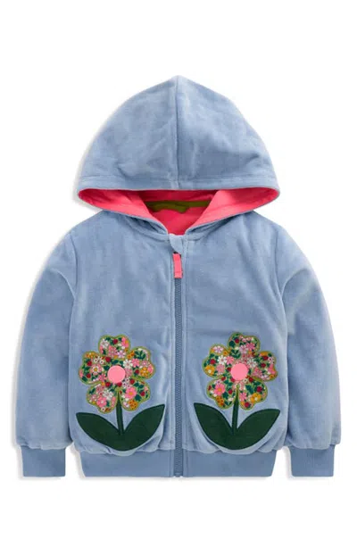 Mini Boden Kids' Velour Full Zip Hoodie In Multi
