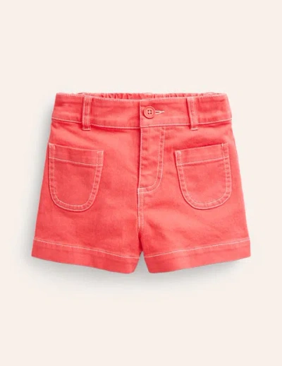 Mini Boden Kids' Patch Pocket Shorts Jam Red Girls Boden