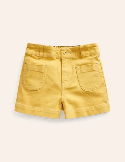 Mini Boden Kids' Patch Pocket Shorts Lemon Girls Boden In Multi