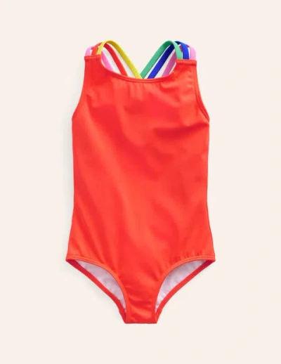 Mini Boden Kids' Rainbow Cross-back Swimsuit Clementina Girls Boden