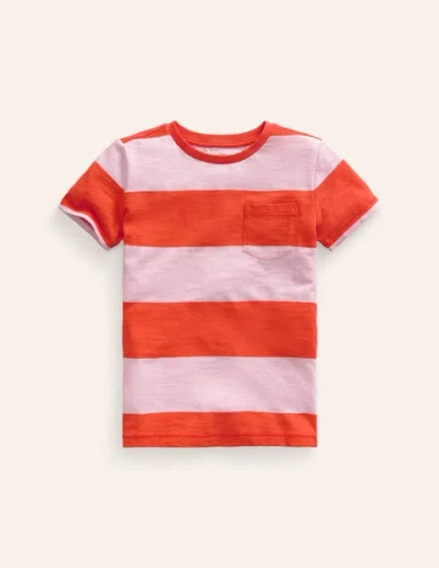 Mini Boden Kids' Washed Slub T-shirt Firecracker/formica Pink Girls Boden In Multi