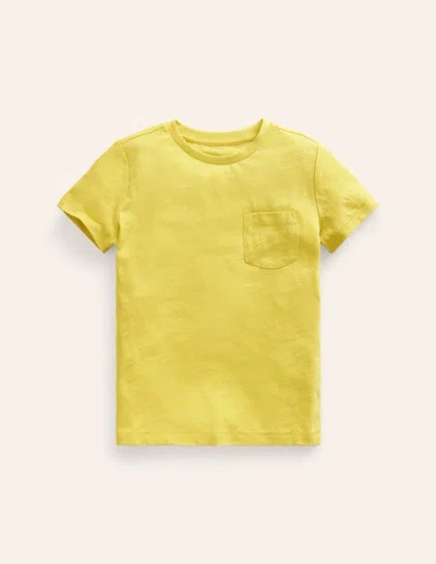 Mini Boden Kids' Washed Slub T-shirt Zest Yellow Girls Boden