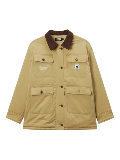 Mini Cream Pocket Collar Jacket In Neutral