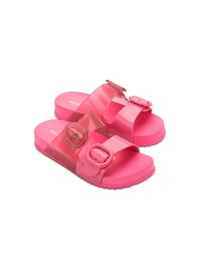 Mini Melissa Kids' Buckle-fastening Slides In Pink