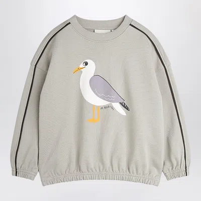 Mini Rodini Kids' Gray Sweatshirt With Seagull Print In Grey