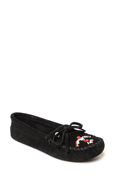 Minnetonka Thunderbird Animikii Softsole Slipper In Black