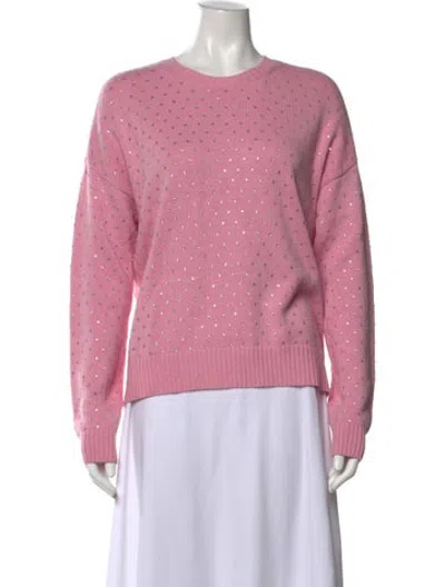 Pre-owned Minnie Rose Printed Crew Neck Sweater W/ Tags In Pink