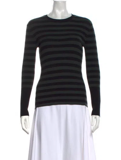 Pre-owned Minnie Rose Striped Crew Neck Sweater In Black