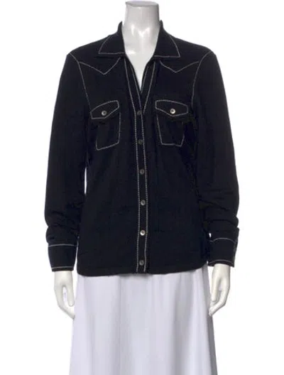 Pre-owned Minnie Rose V-neck Sweater In Black