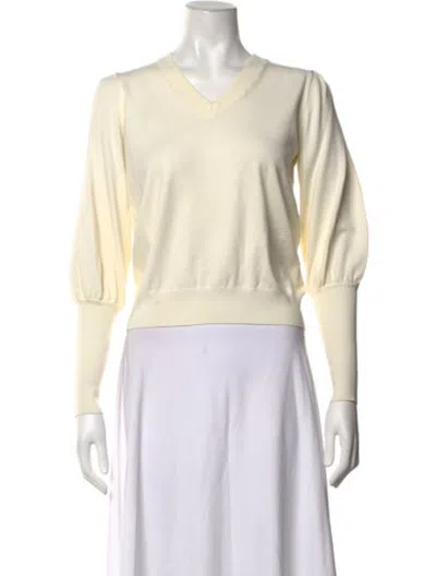 Pre-owned Minnie Rose V-neck Sweater In Neutrals