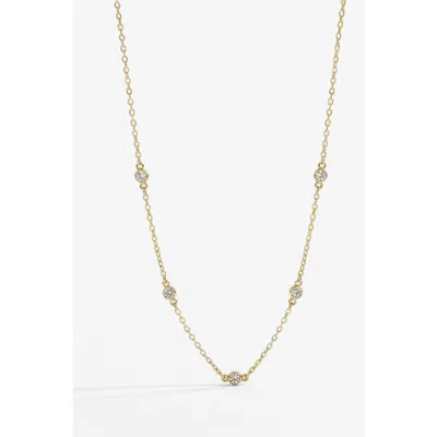 Mint & Lily Dainty Crystal Station Necklace In Transparent