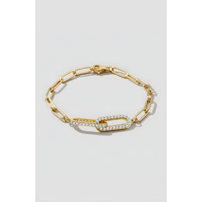 Mint & Lily Pave Paperclip Chain Bracelet In Gold
