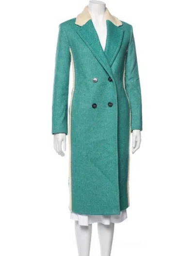 Pre-owned Mira Mikati Wool Coat In Green