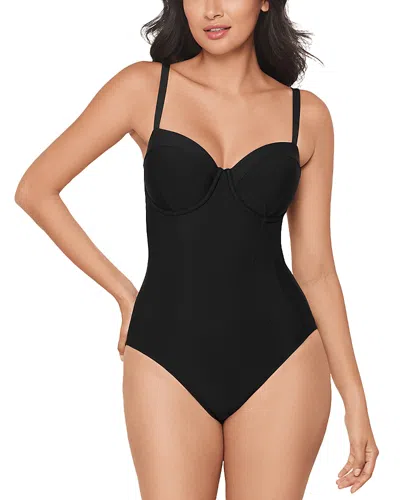 Miraclesuit Icons Bomba Bustier One Piece Swimsuit In Black