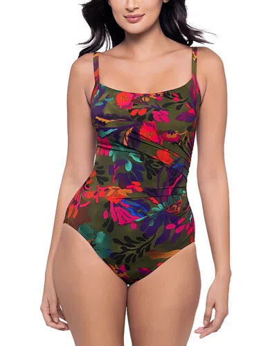 Miraclesuit Samba Selva Draped One Piece Swimsuit In Multi