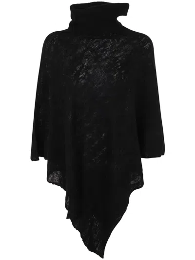 Mirror In The Sky Polo Neck Poncho In Black