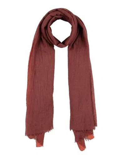 Mirror In The Sky Woman Scarf Rust Size - Cashmere In Red