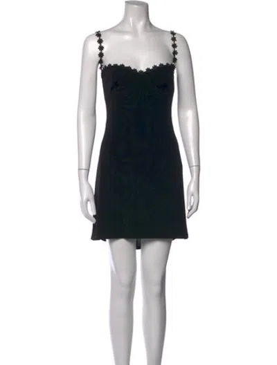 Pre-owned Mirror Palais Square Neckline Mini Dress In Black