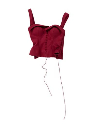 Pre-owned Mirror Palais Strapless Top In Red