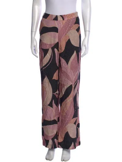 Pre-owned Misa Floral Print Wide Leg Pants W/ Tags In Multicolor