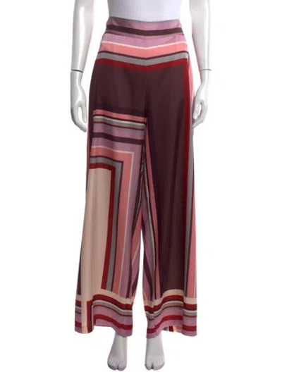 Pre-owned Misa Striped Wide Leg Pants In Pink