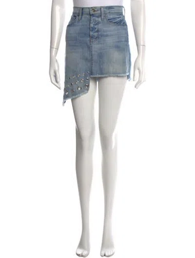 Pre-owned Misa Studded Accents Mini Skirt In Blue