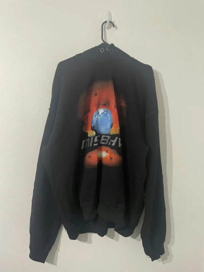 Pre-owned Misbhv Globe Crystals Pullover In Black