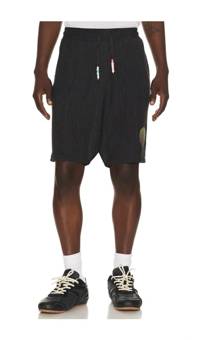 Misbhv Smile Shorts In Washed Black