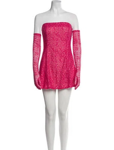 Pre-owned Miscreants Lace Pattern Set In Pink