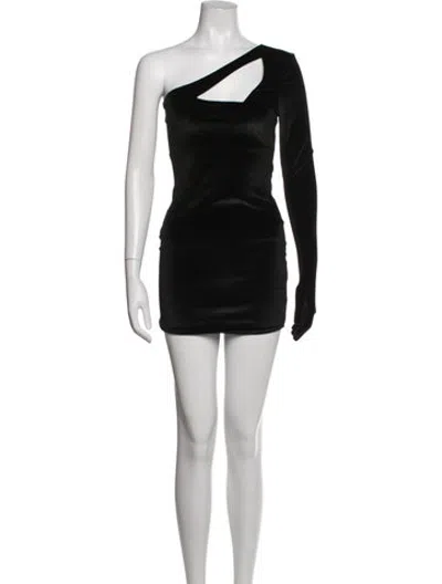 Pre-owned Miscreants One-shoulder Mini Dress In Black