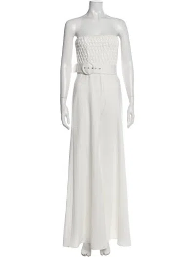 Pre-owned Misha Strapless Jumpsuit In White