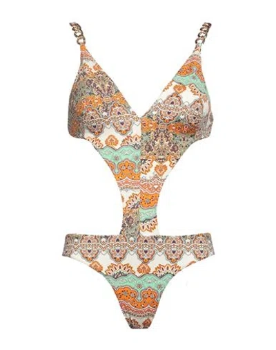 Miss Bikini Luxe Woman One-piece Swimsuit Beige Size S Polyamide, Elastane In Gold