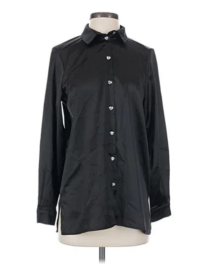 Pre-owned Miss Selfridge Long Sleeve Blouse In Black