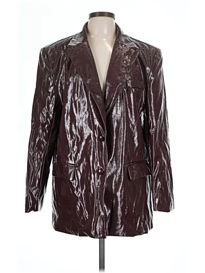 Pre-owned Missguided Blazer Jacket In Burgundy